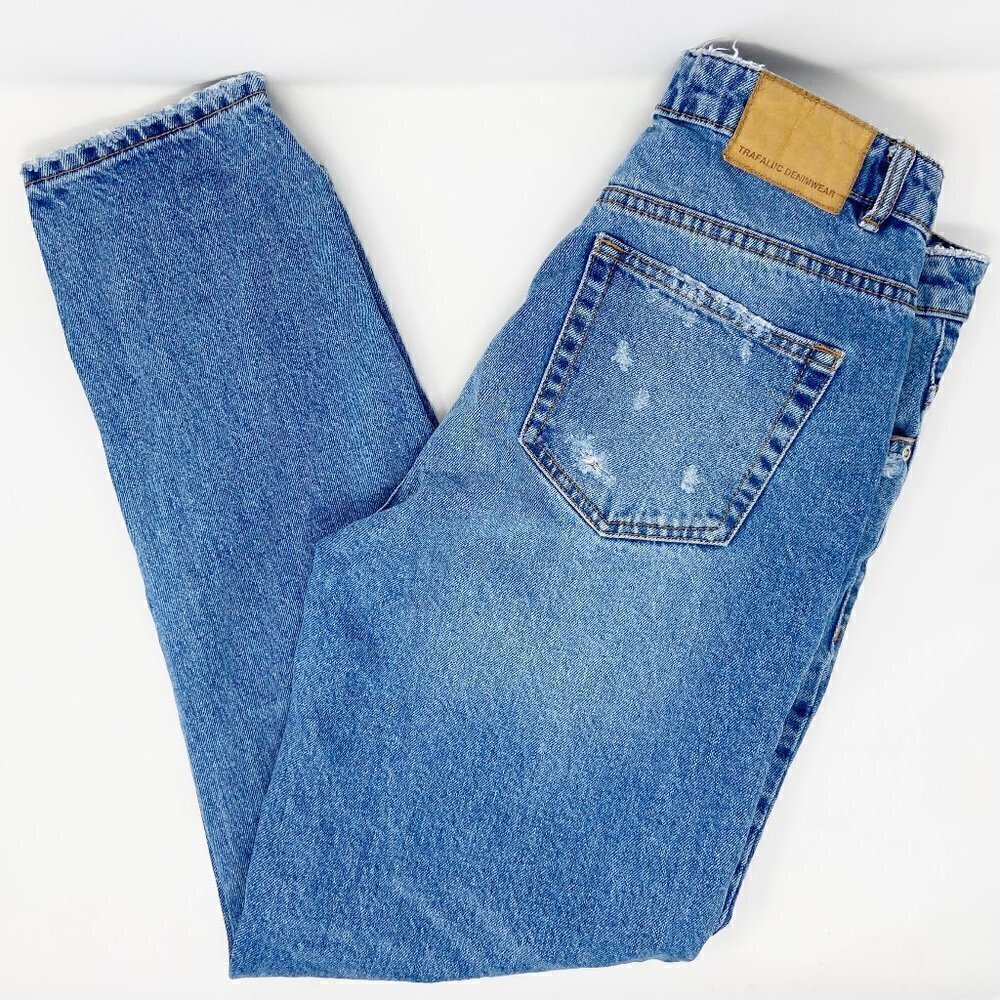 ZARA |  Mid Rise Denim Jeans Tapered Ankle Women's 6